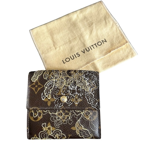 Louis Vuitton Dentelle Ludlow Lace Embroidered Monogram Leather Elise Wallet - Picture 15 of 15